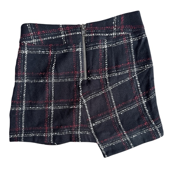 Plaid Mini Skirt BCBGeneration Asymmetrical Hem Tweed Plaid Mini Skirt NWT - Picture 3 of 6